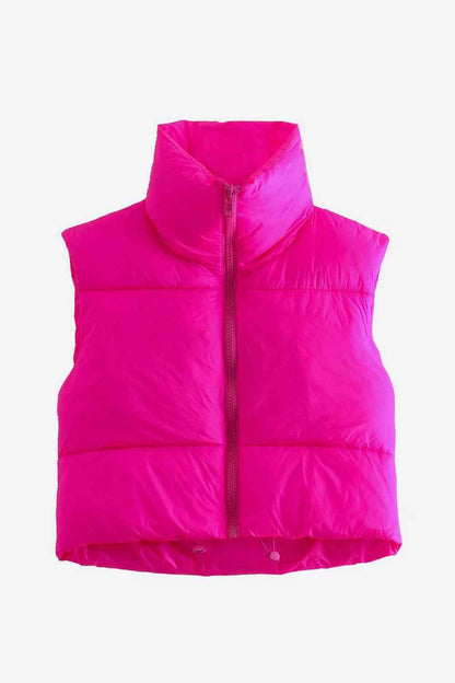 Gotta Have Drawstrings - Zip-Up Drawstring Puffer Vest (7484291907672)