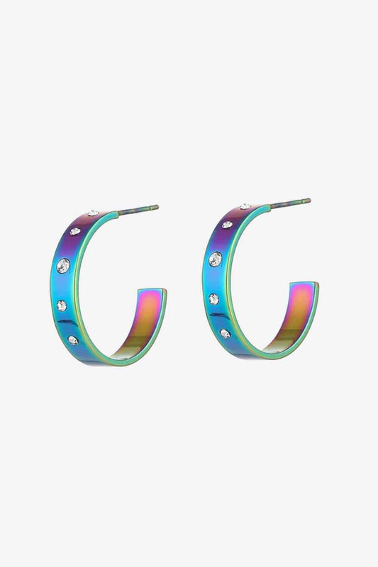 Multi-Color C-Hoop Earrings (7500198346840)