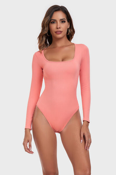 Active Bodysuit - Square Neck Long Sleeves (7501420462168)