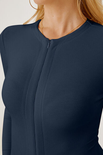 Long Sleeves Zip-Up Bodysuit