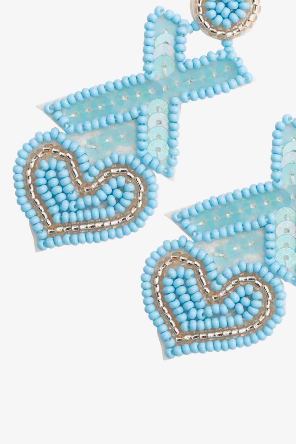 Random 2-Pair Heart & X-Shape Bead Dangle Earrings (7499324293208)