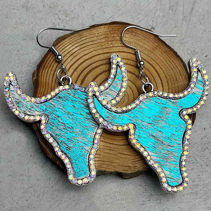Rhinestone Bull Earrings (7499303256152)