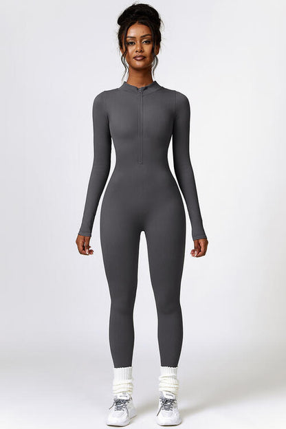 Jumpsuit Active - Half-Zip Long Sleeves Active Jumpsuit (7501002801240)