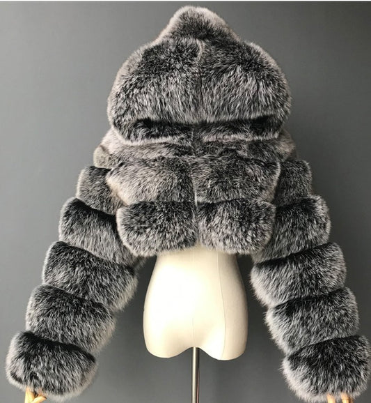 Me So Warm! - Chunky Hooded Fur Coat (7516640280664)