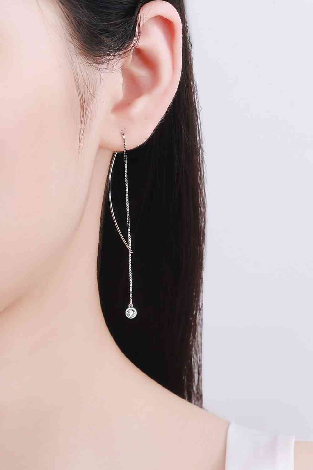 Moissanite 925 Sterling Silver Threader Earrings (7499319017560)