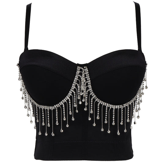 Tassel Chain Solid Color - With Steel Ring Body-Shaping Slim-Fit Tube Top (7517937238104)
