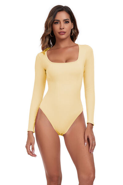 Active Bodysuit - Square Neck Long Sleeves (7501420462168)
