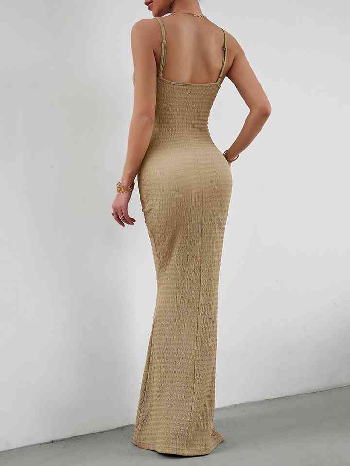 Straight Neck Sleeveless - Maxi Dress (7515550056536)