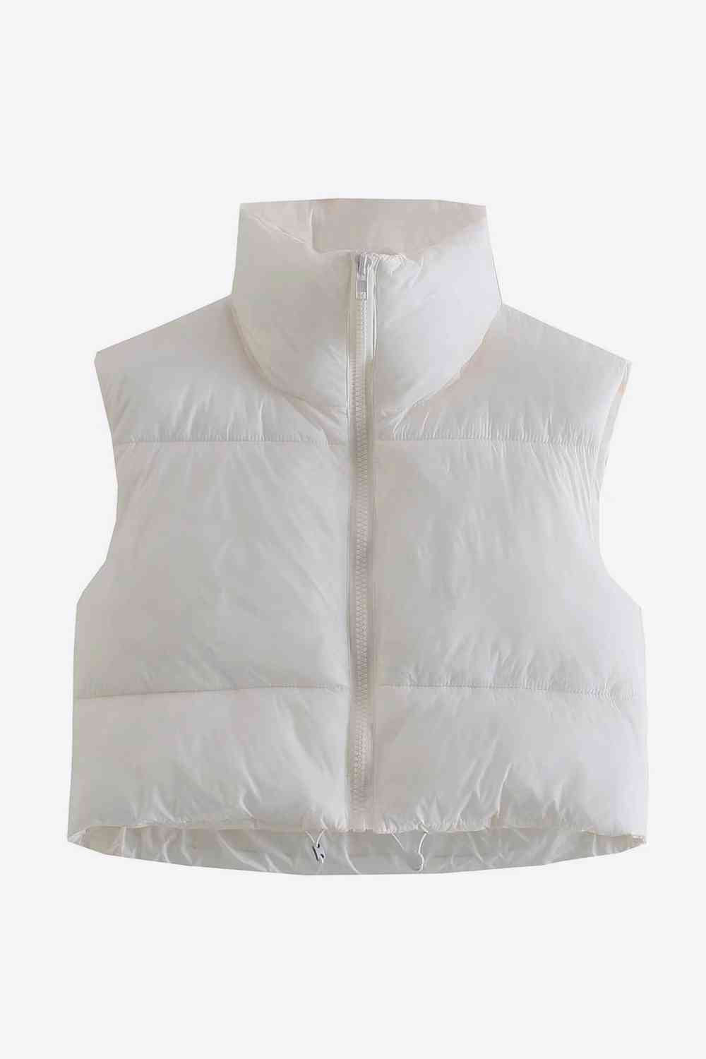 Gotta Have Drawstrings - Zip-Up Drawstring Puffer Vest (7484291907672)