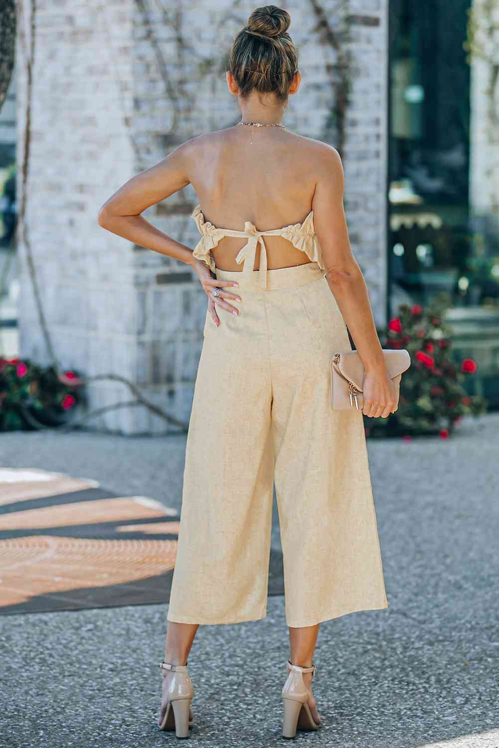 Ruffled Strapless Wide Leg Jumpsuit (7484719169624)