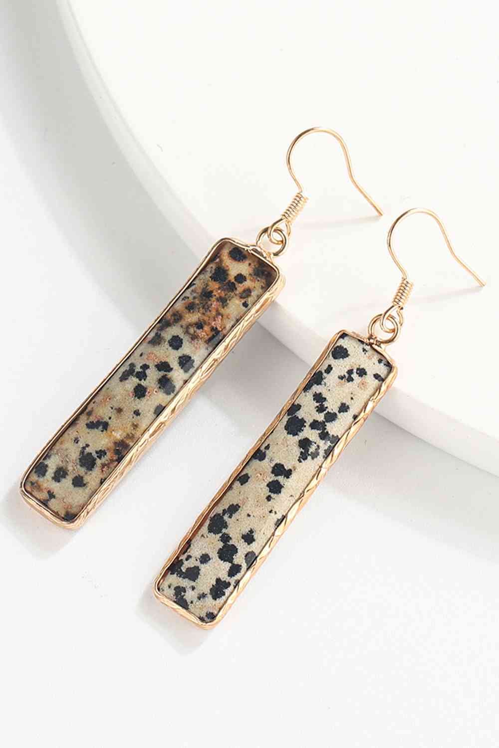 Natural Stone Drop Earrings (7499302928472)