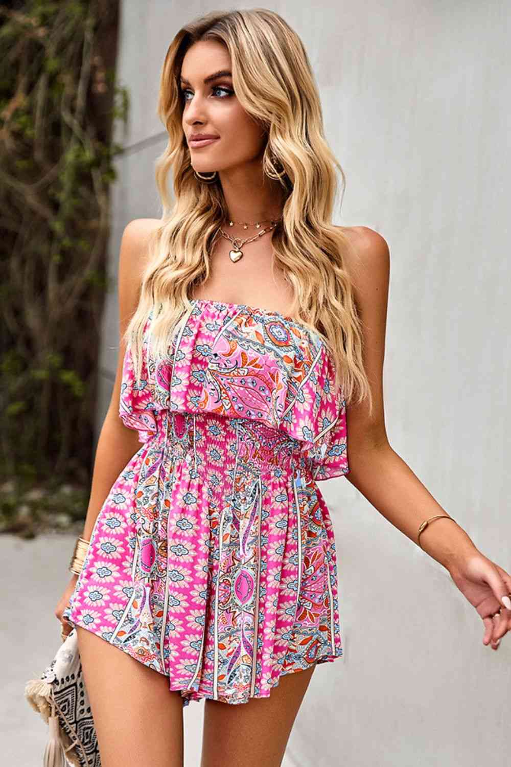 Smocked Waist - Strapless Romper (7484702785624)
