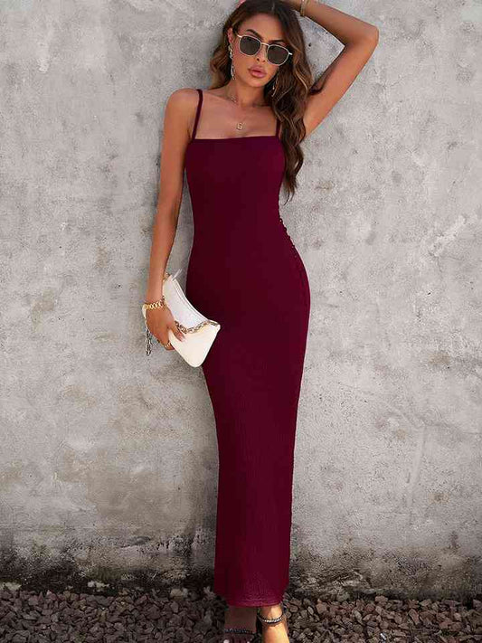 Spaghetti Strap Bodyline - Maxi Dress (7515541635160)