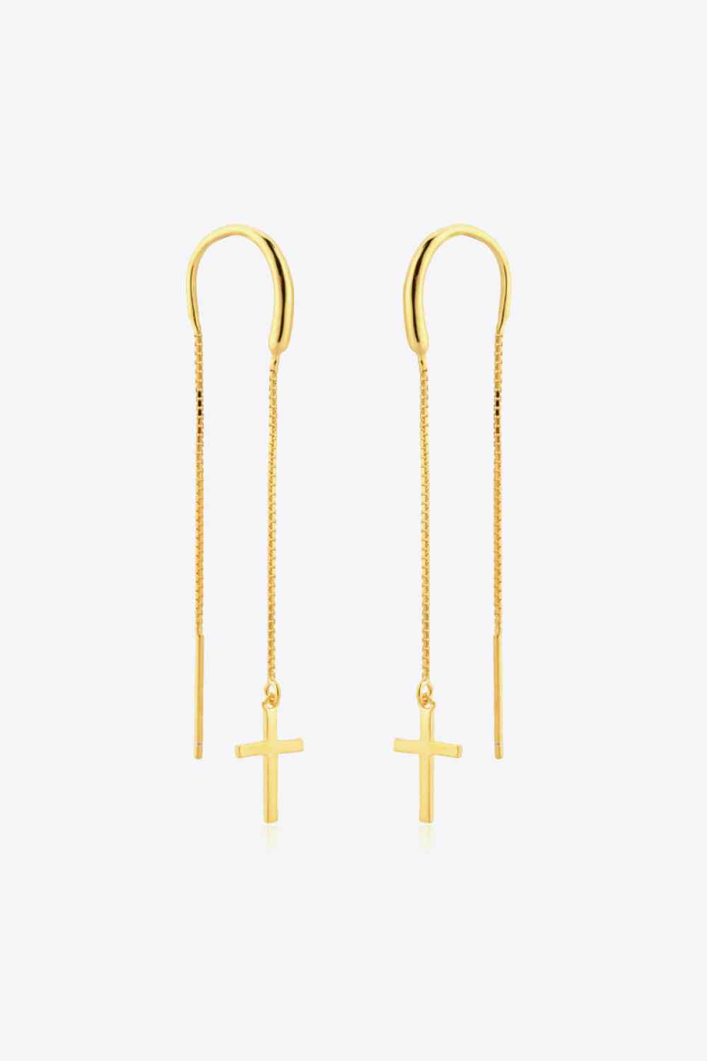 Cross Threaders - Sterling Silver Earrings (7499321344088)