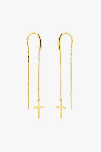 Cross Threaders - Sterling Silver Earrings (7499321344088)
