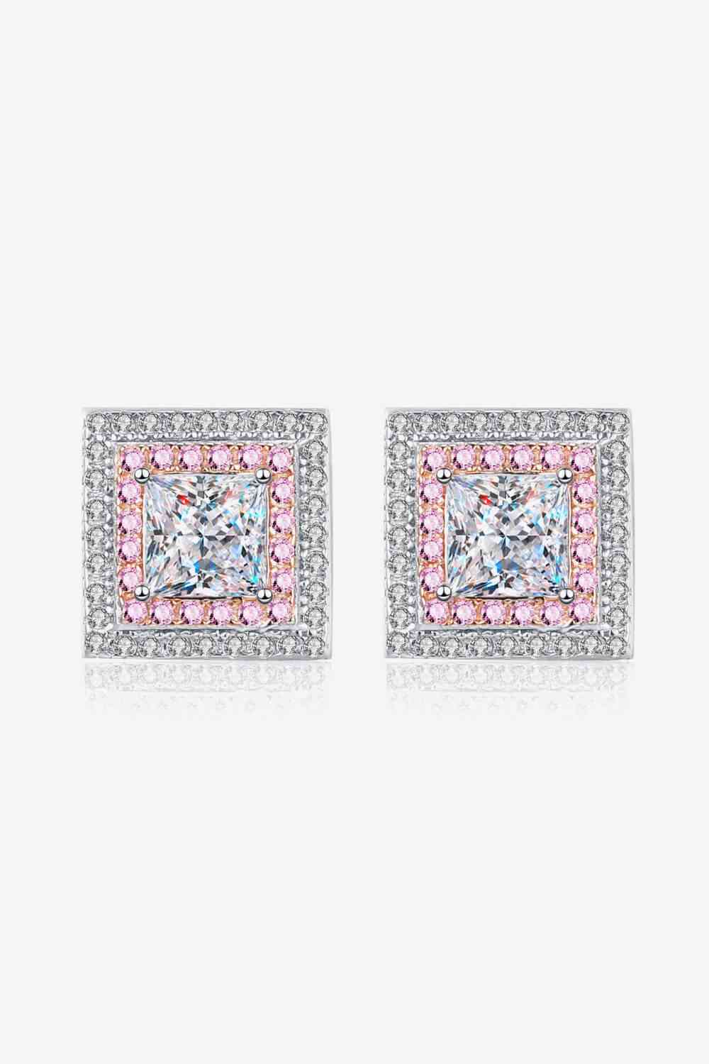 Moissanite Square Stud Earrings (7499324522584)