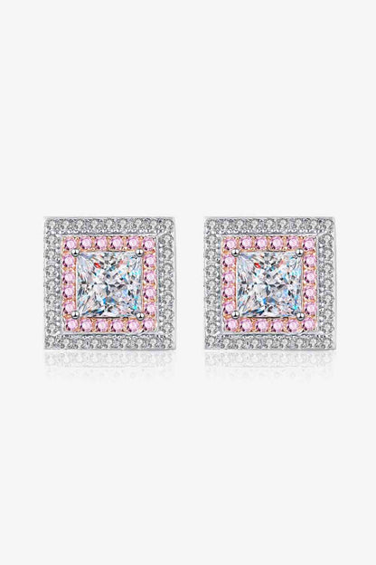 Moissanite Square Stud Earrings (7499324522584)