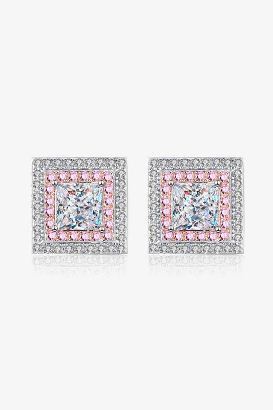 Moissanite Square Stud Earrings (7499324522584)