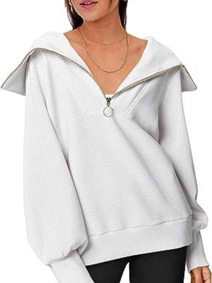 Oh My Lanta - Half-Zip Lantern Sleeves Top (7501315080280)