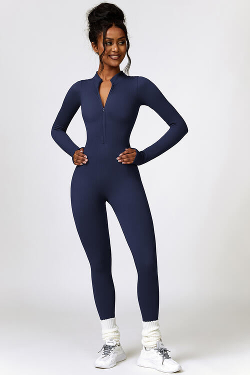 Jumpsuit Active - Half-Zip Long Sleeves Active Jumpsuit (7501002801240)