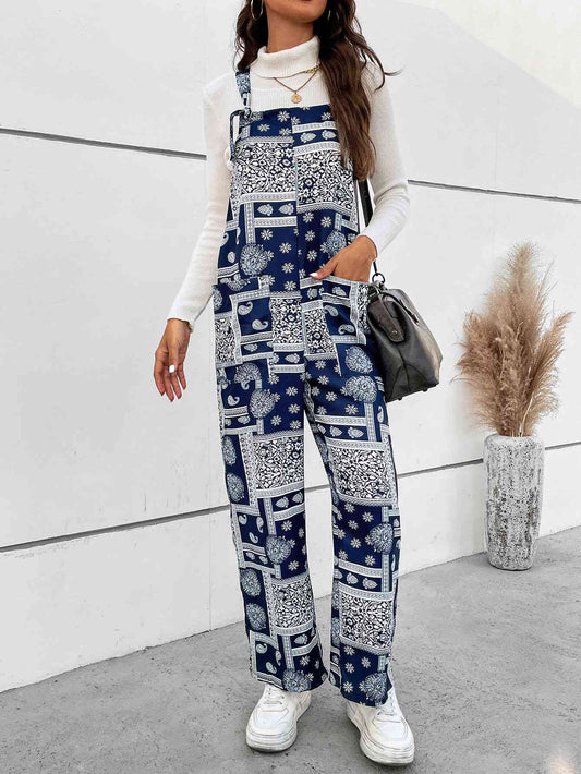 Bandana Print Straight Leg Jumpsuit With Pockets (7484699574360)