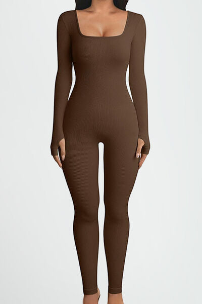 Square Neck Long Sleeves Leotard