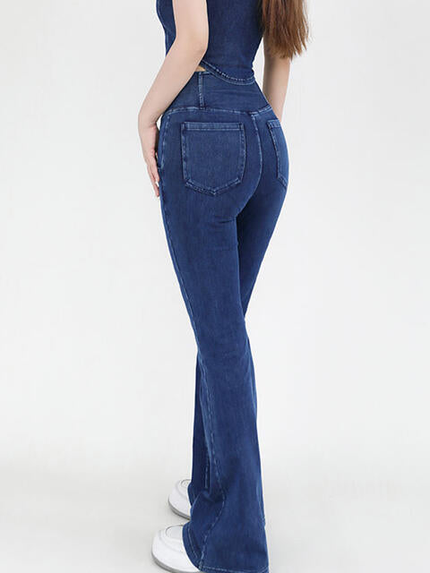 Bootcut Jeans With Pockets - Wide Waistband (7496928100440)