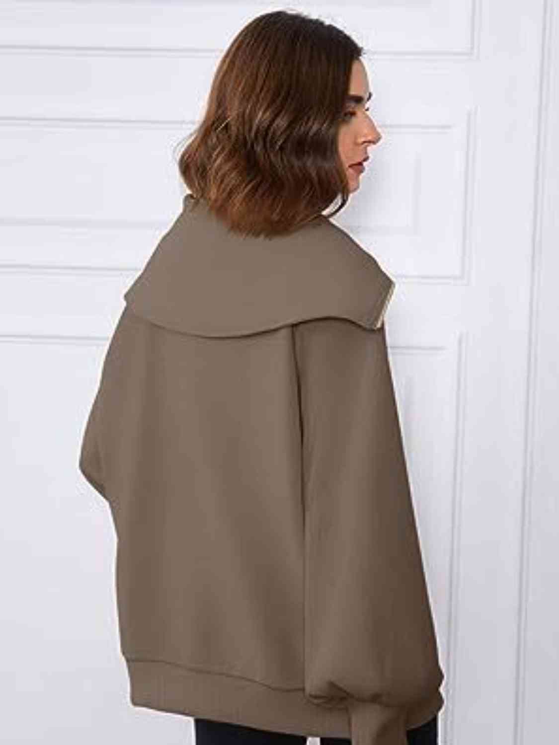Oh My Lanta - Half-Zip Lantern Sleeves Top (7501315080280)
