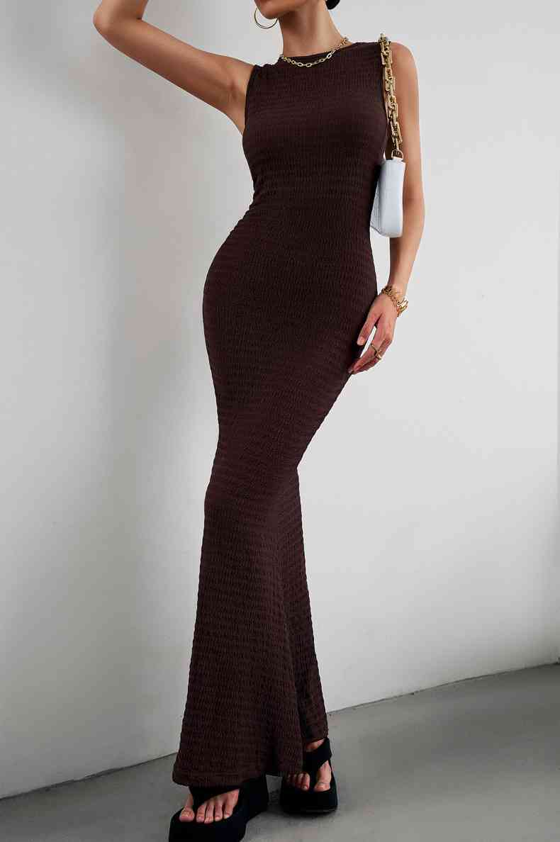 Sleeveless Maxi Fishtail Dress (7515554906200)