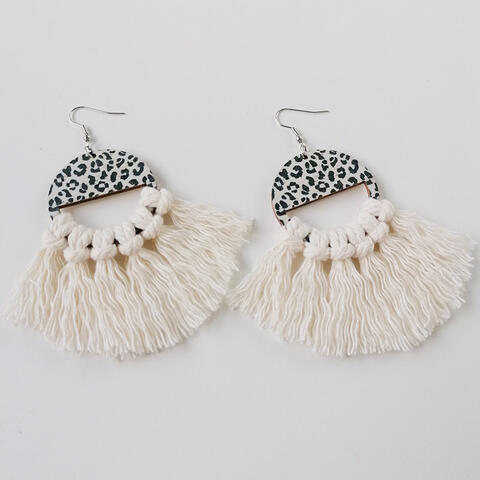Leopard Tassel-Detail - Drop Earrings (7499298046040)