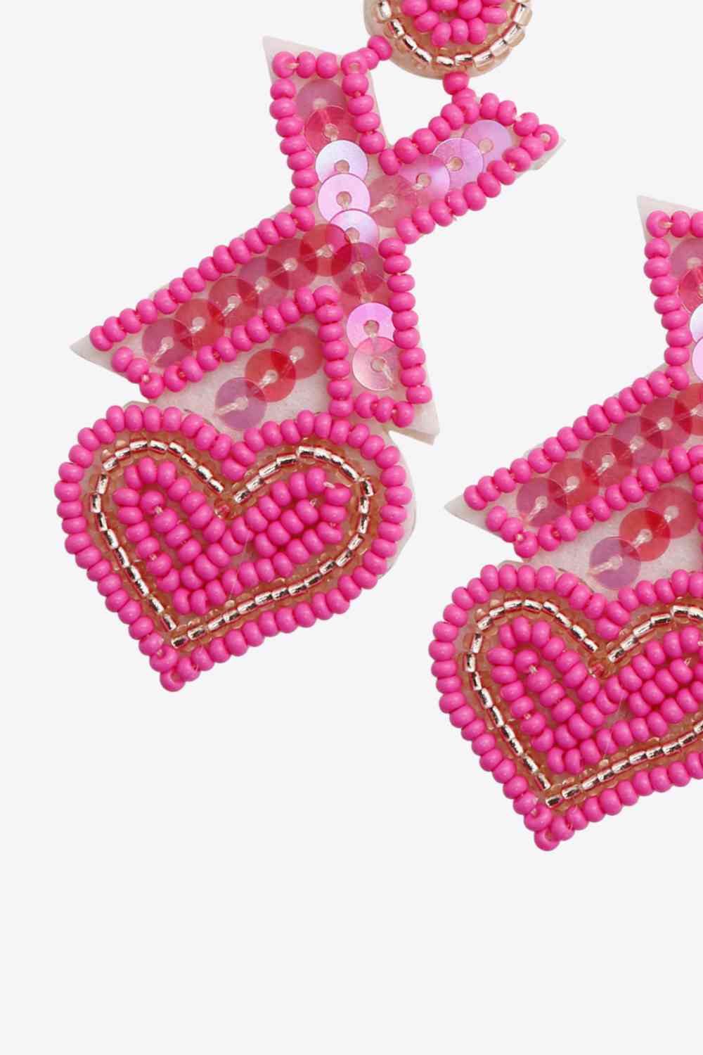 Random 2-Pair Heart & X-Shape Bead Dangle Earrings (7499324293208)