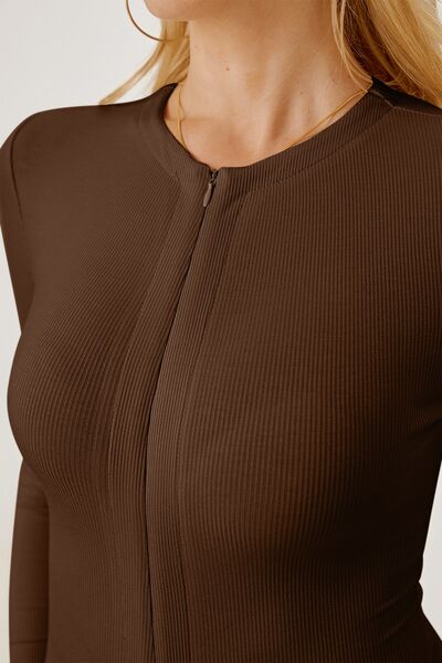 Long Sleeves Zip-Up Bodysuit
