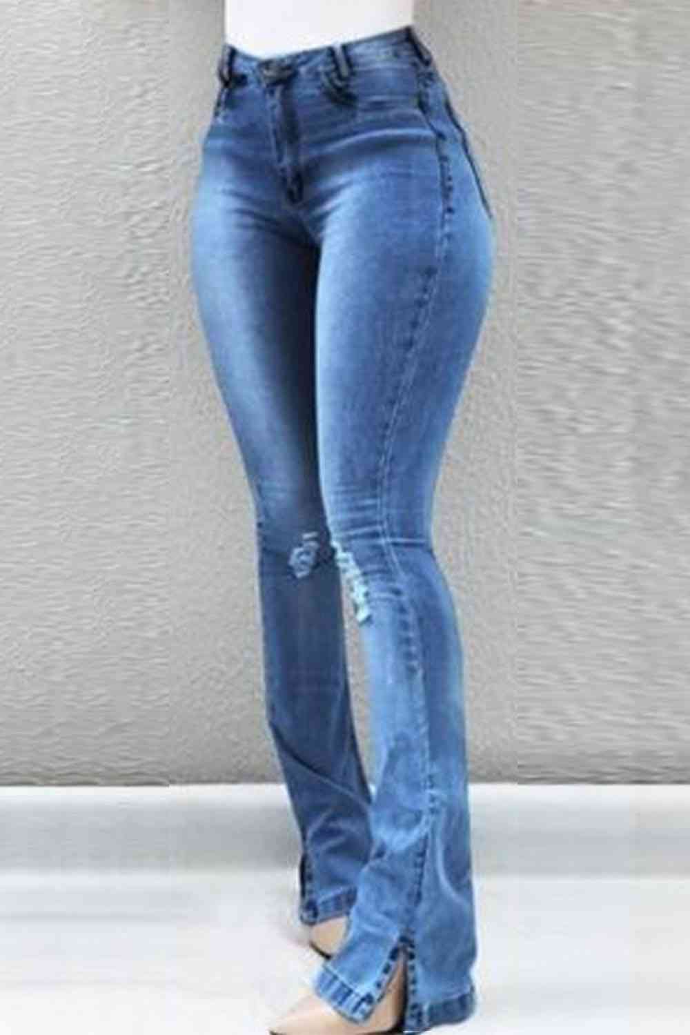 Cutie Jeans - Buttoned Slit Jeans (7486623252568)