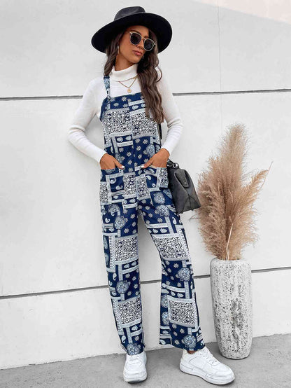 Bandana Print Straight Leg Jumpsuit With Pockets (7484699574360)