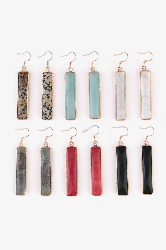 Natural Stone Drop Earrings (7499302928472)