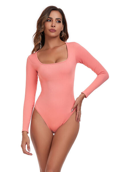 Active Bodysuit - Square Neck Long Sleeves (7501420462168)