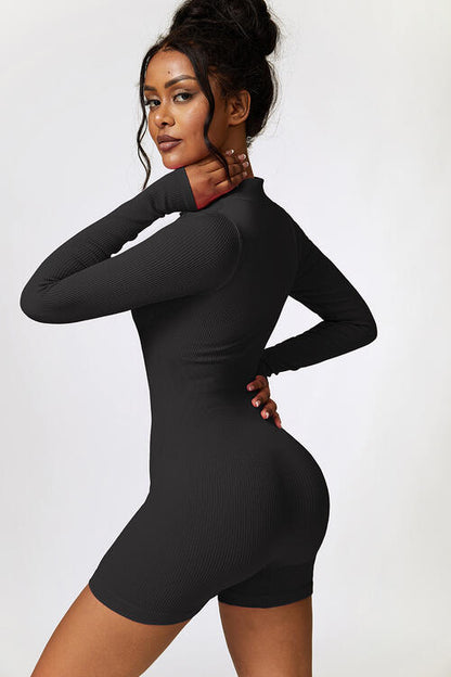 Romper Active - Half-Zip Long Sleeve Active Romper (7484684501080)