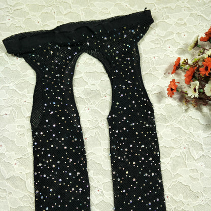 Four-Sides - Open Fishnet Pantyhose Rhinestones Stockings (7517779296344)
