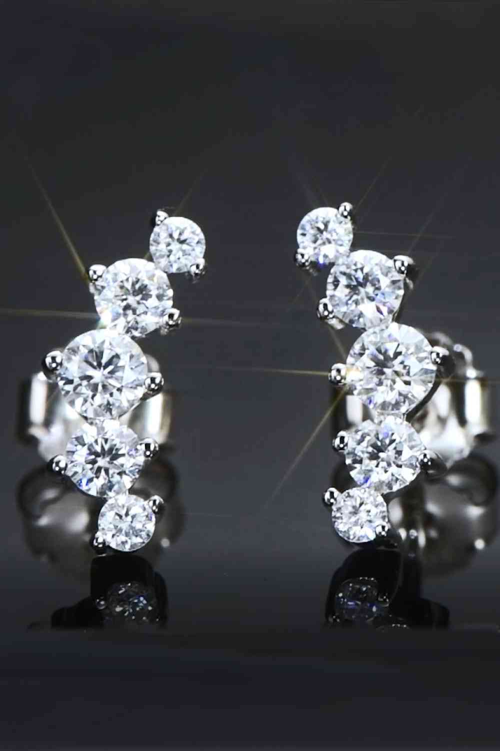 Moissanite Platinum-Plated Earrings (7500198215768)