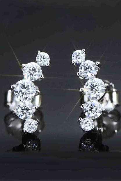 Moissanite Platinum-Plated Earrings (7500198215768)