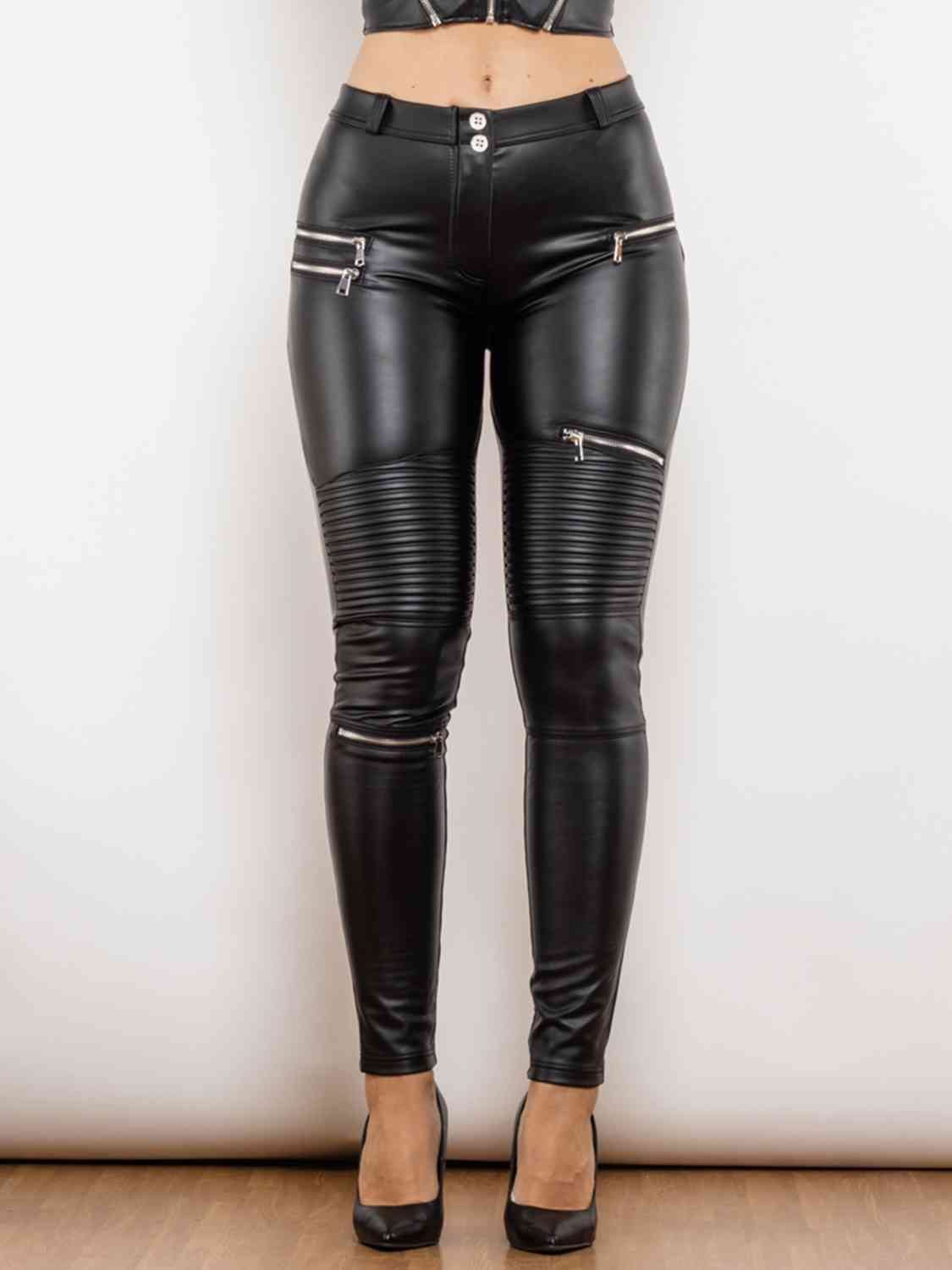 Zip-Detail Skinny Pants (7500881100888)