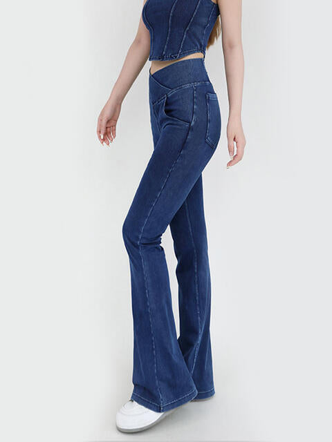 Bootcut Jeans With Pockets - Wide Waistband (7496928100440)