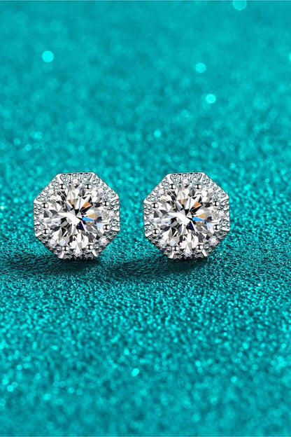 Silver Stud Earrings - 2 Carat Moissanite 925 Sterling (7499309449304)