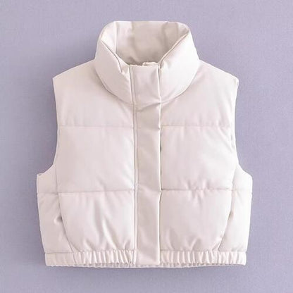 Gotta Have Drawstrings Puffer Vest - Zip-Up Drawstring Puffer Vest (7484290236504)
