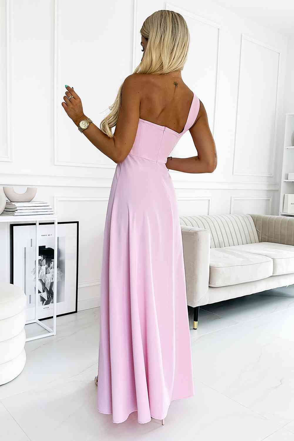 One-Shoulder Sleeveless Maxi Dress (7515491860568)