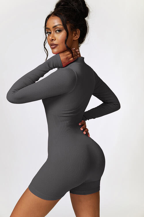 Romper Active - Half-Zip Long Sleeve Active Romper (7484684501080)