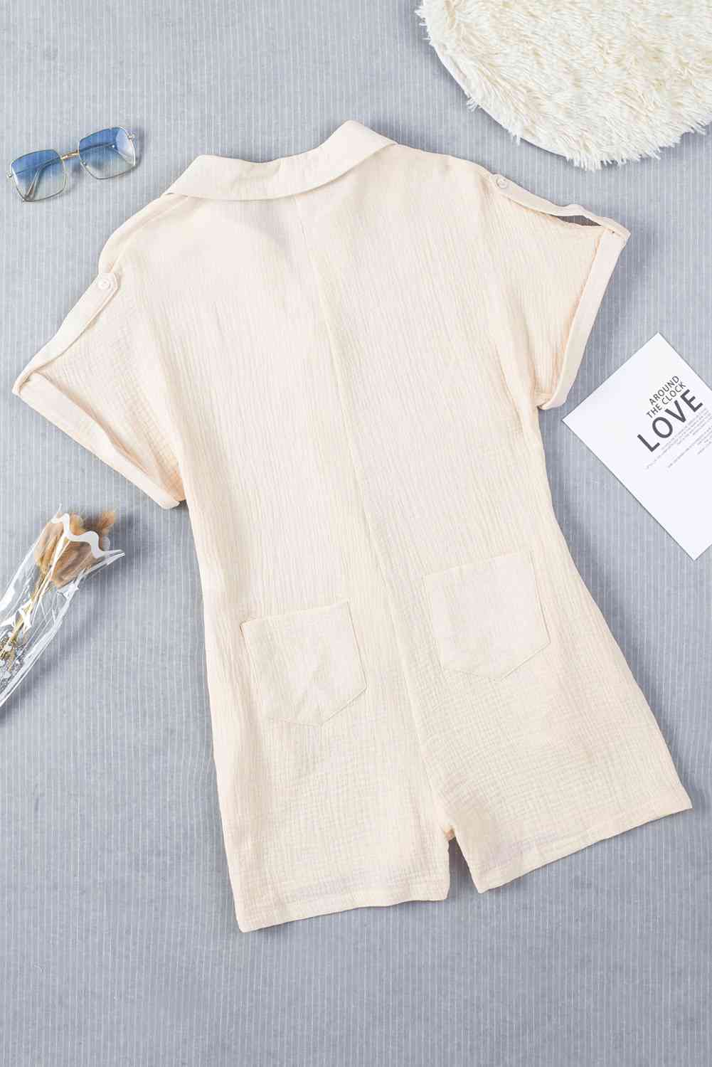 Johnny Collar - Textured Short Sleeve Romper (7484701999192)