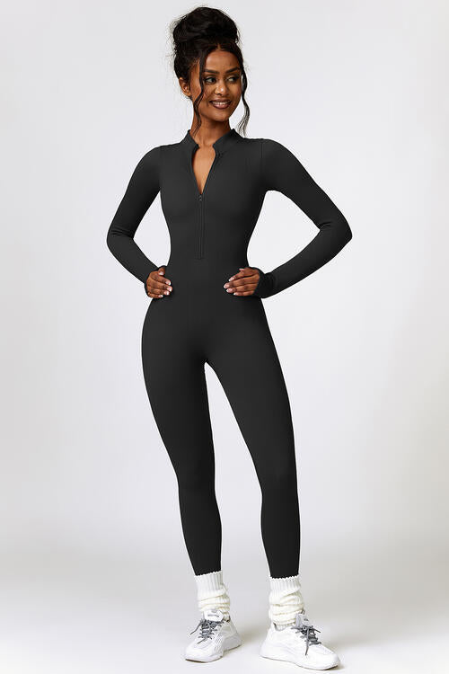Jumpsuit Active - Half-Zip Long Sleeves Active Jumpsuit (7501002801240)