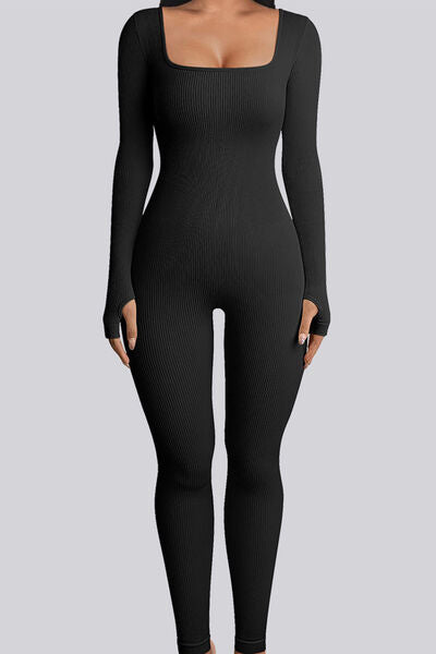 Square Neck Long Sleeves Leotard