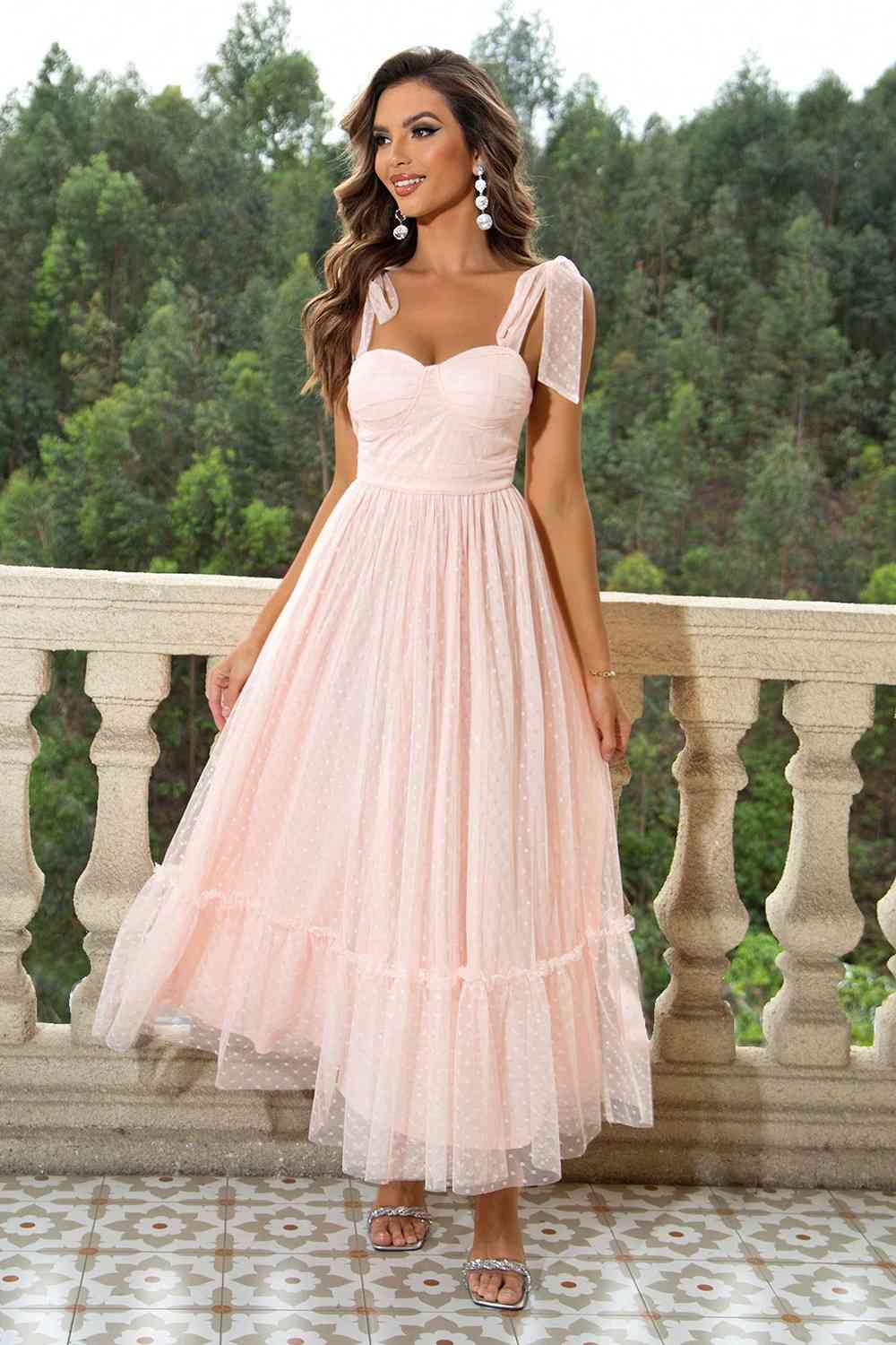 Sweetheart Neck Dress - Tie Shoulders (7515494252632)